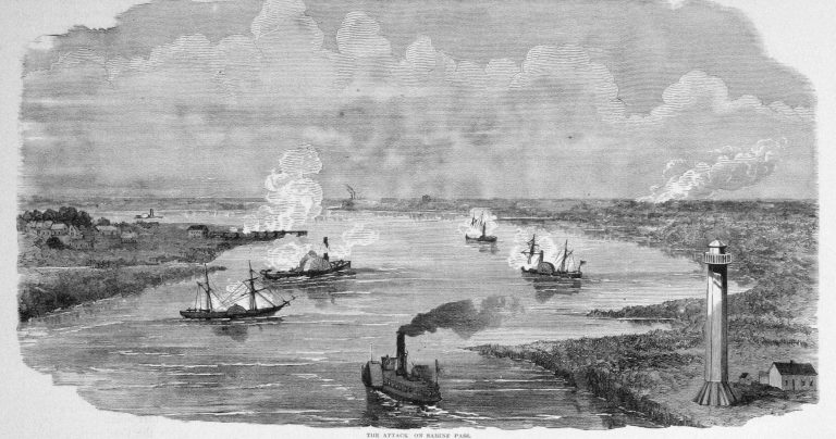 Attack Battle Sabine Pass Civil War Pictures   Attack Battle Sabine Pass 768x404 