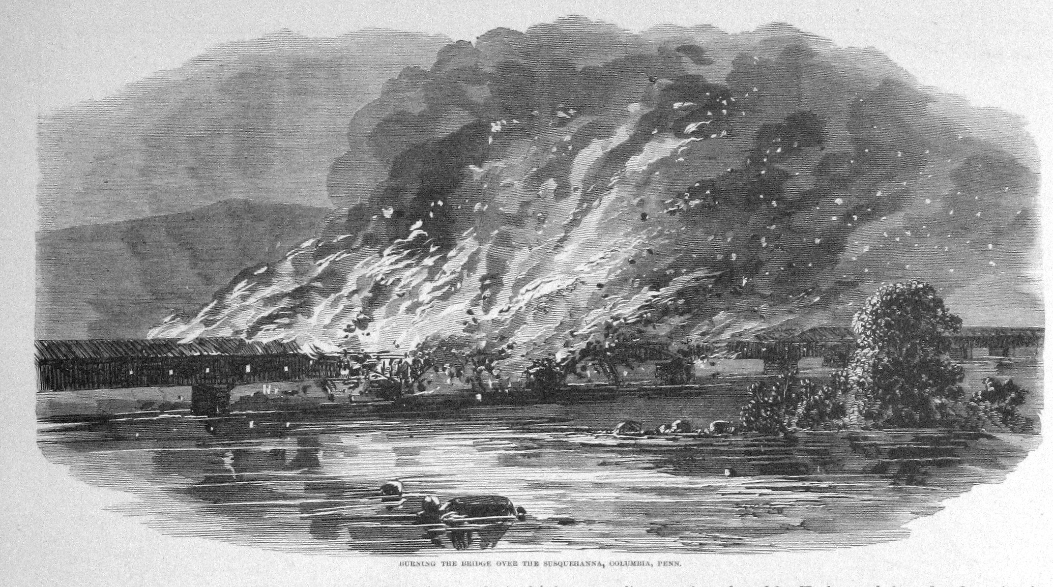 susquehanna bridge burning columbia pennsylvania