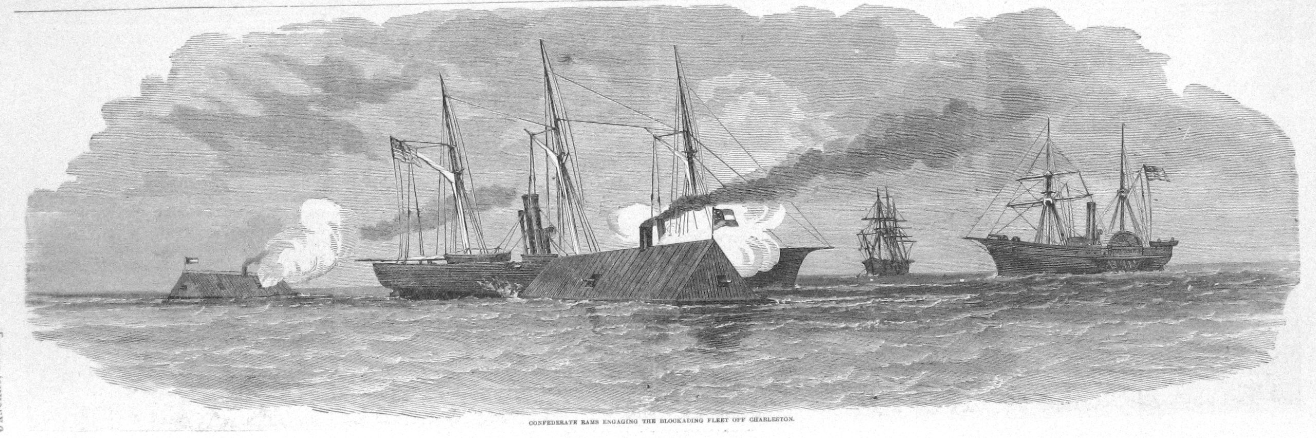 confederate rams blockade fleet charleston scaled
