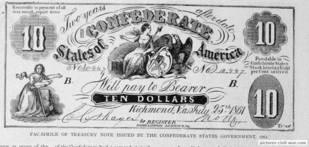 confederate treasury note money