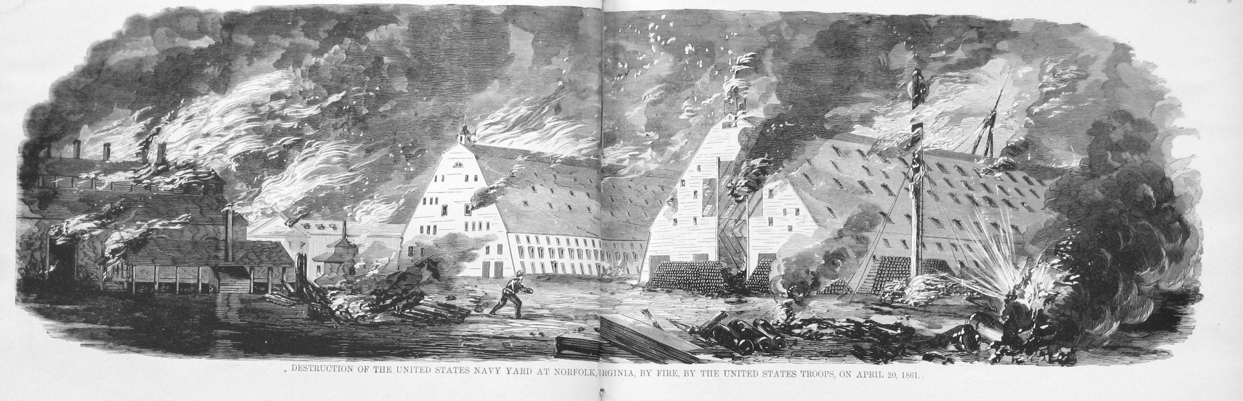 destruction navy yard norfolk virginia april 20 1861 scaled