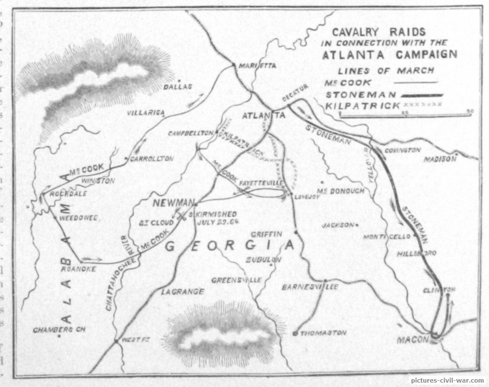 atlanta campaign map cavalry usa