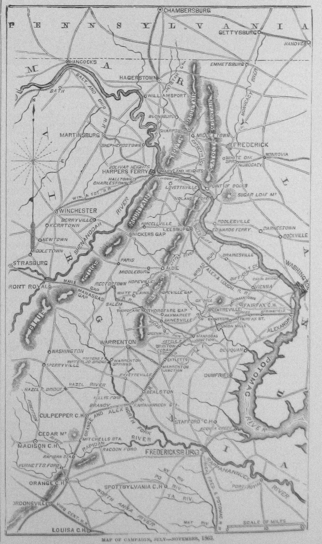 campaign july november 1863 map