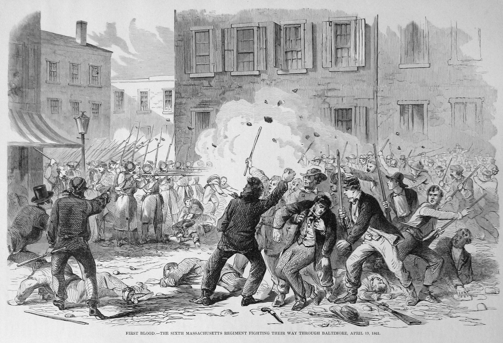 sixth massachusetts regiment fighting baltimore april 19 1861