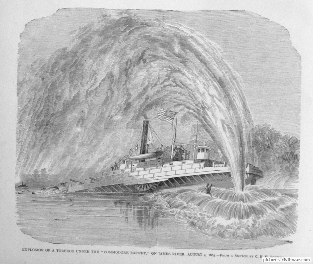 torpedo commodore barney explosion james river
