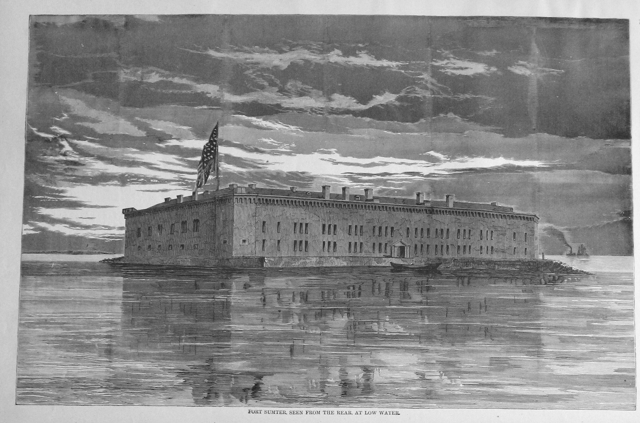 fort sumter rear low water